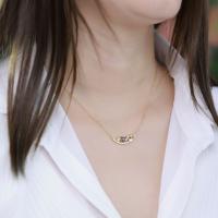 Gold Multicolor Stone Pendant Necklace