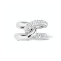 Sterling Silver Pavé Link Ring