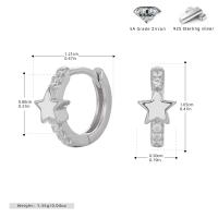 Silver Star Huggie Earrings with Zirconia