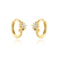Gold Huggie Earrings with Cubic Zirconia