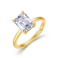 Gold Emerald-Cut Solitaire Ring