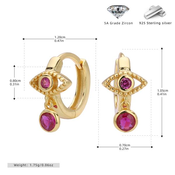 Gold Evil Eye Huggie Earrings
