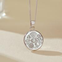 Silver Floral Pearl Pendant Necklace
