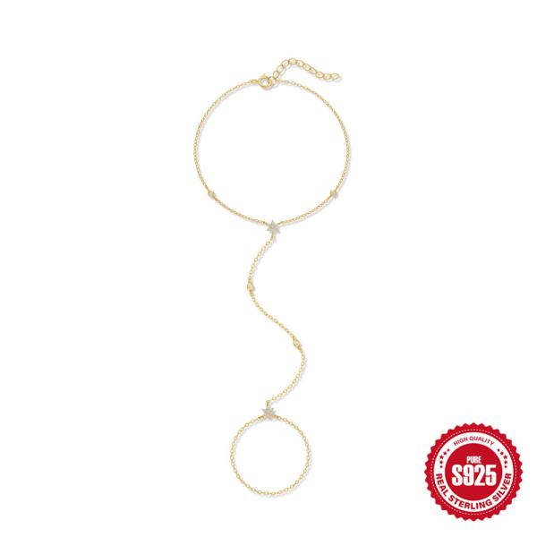 Gold-Finish Star Chain Bracelet