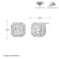 Silver Halo Zirconia Stud Earrings
