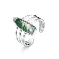 Silver Jade Cuff Bracelet
