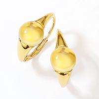 Amber Stone Gold Bezel Rings