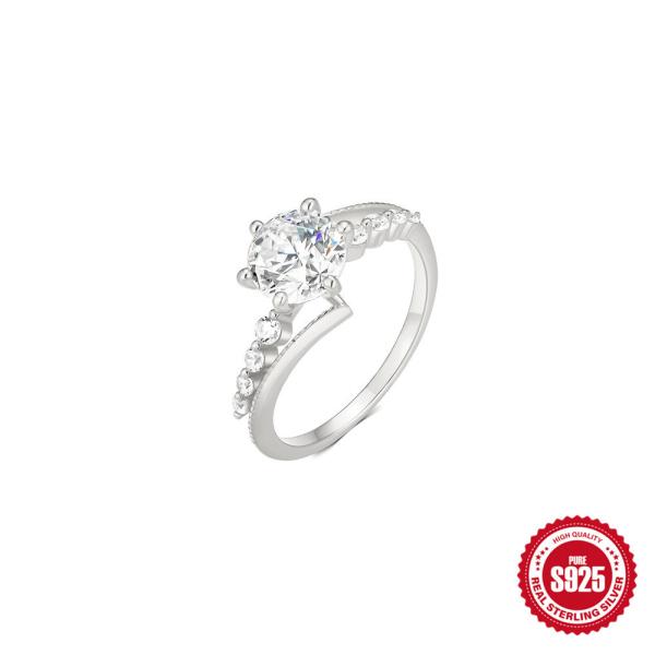 Sterling Silver Cubic Zirconia Solitaire Ring