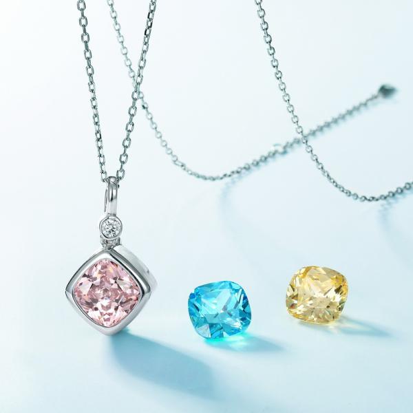 Silver Interchangeable Stone Pendant Necklace