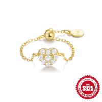 Gold-Plated Cubic Zirconia Heart Bracelet