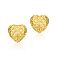 Matte Gold Heart Stud Earrings