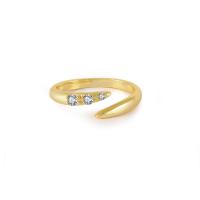 Gold-Finished Open Band Ring with Cubic Zirconia