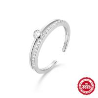 925 Silver Cubic Zirconia Open Band Ring