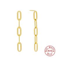 Gold-Plated Chain-Link Dangle Earrings