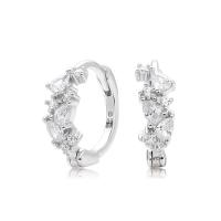 925 Silver Cubic Zirconia Huggie Hoop Earrings