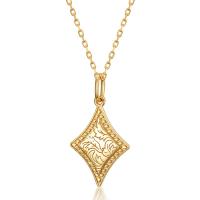 Gold Engraved Pendant Necklace