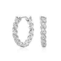 Silver Cubic Zirconia Huggie Earrings