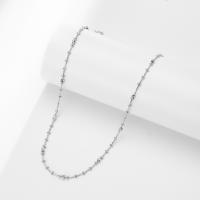 Silver Beaded Station Necklace