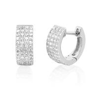 Silver Pavé Huggie Earrings