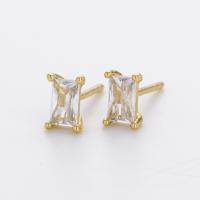 Gold-Tone Rectangular Stud Earrings