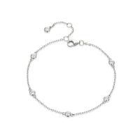 Silver Cubic Zirconia Chain Bracelet