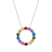 Multicolor Stone Pendant Necklace