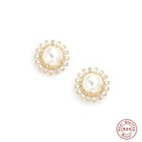 Freshwater Pearl Gold Stud Earrings