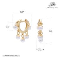 Gold Pearl Dangle Huggie Earrings