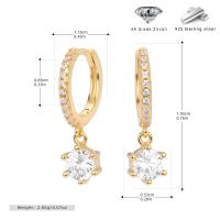 Gold Zircon Drop Huggie Earrings