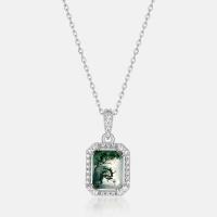 Silver Jade Halo Pendant Necklace