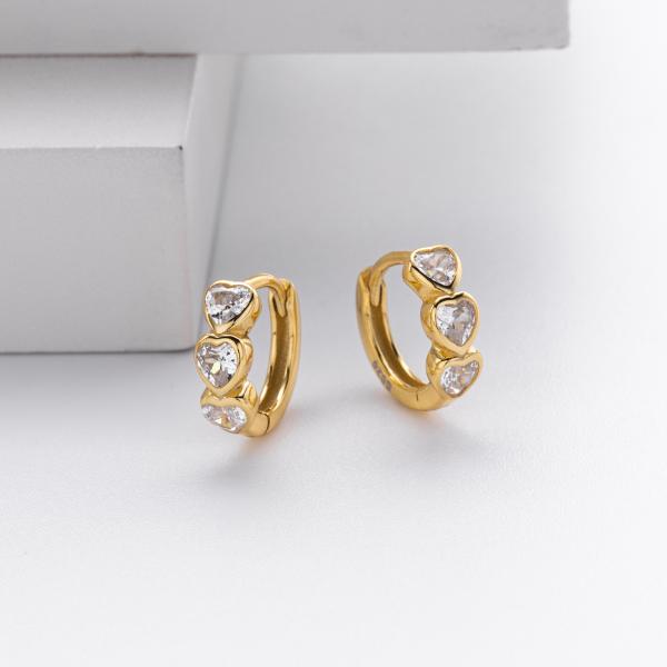 Gold Heart Huggie Earrings