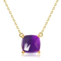 Gold-Plated Amethyst Pendant Necklace