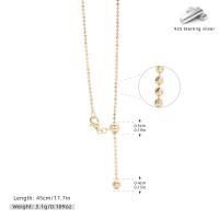 Gold Beaded Lariat Necklace