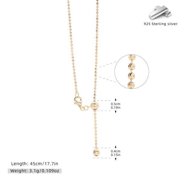 Gold Beaded Lariat Necklace
