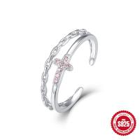 925 Silver Cross Chain Band Ring
