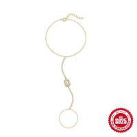 Gold-Tone Halo Hand Chain with Cubic Zirconia