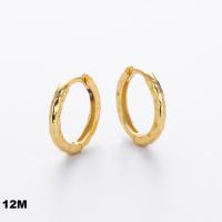 Gold Hammered Huggie Hoop Earrings