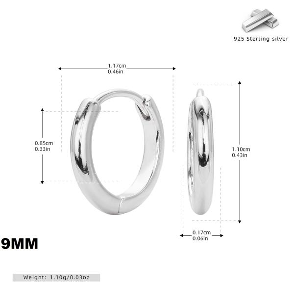 Medium Silver Huggie Hoop Earrings