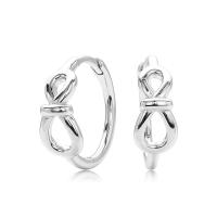 Silver Infinity Huggie Earrings