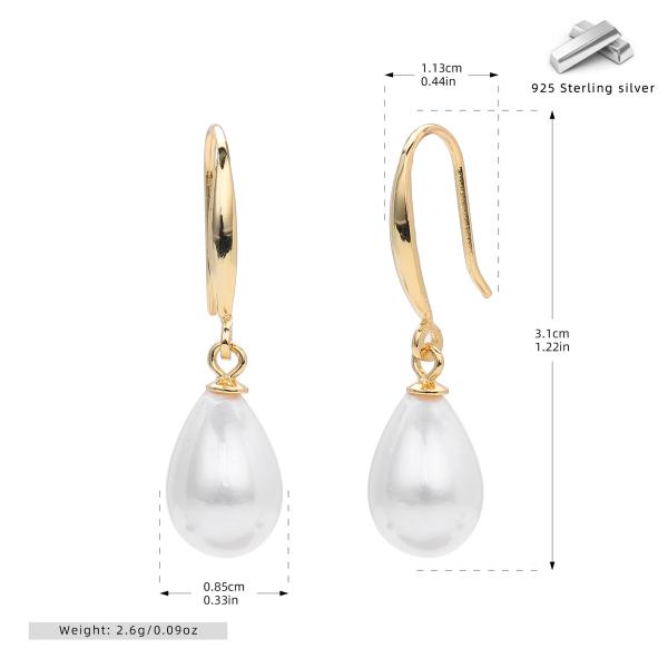 Gold-Finished Pearl Drop Earrings
