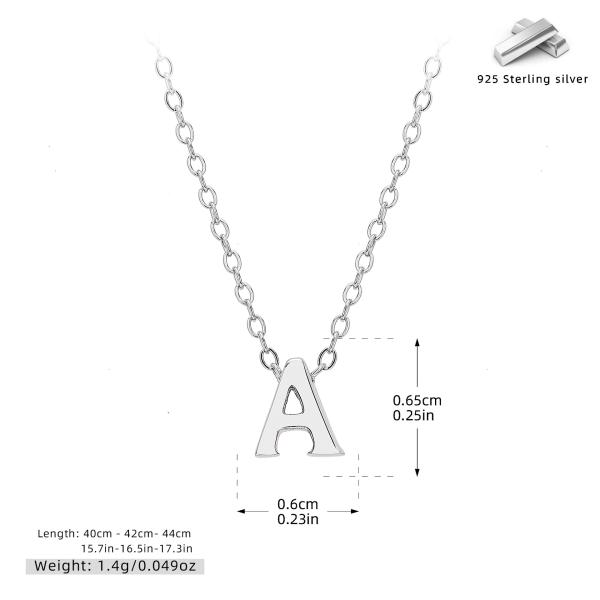 Silver Letter 'A' Pendant Necklace