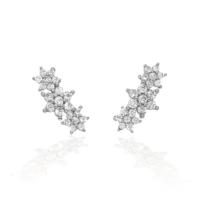 Silver Floral Cubic Zirconia Ear Climber