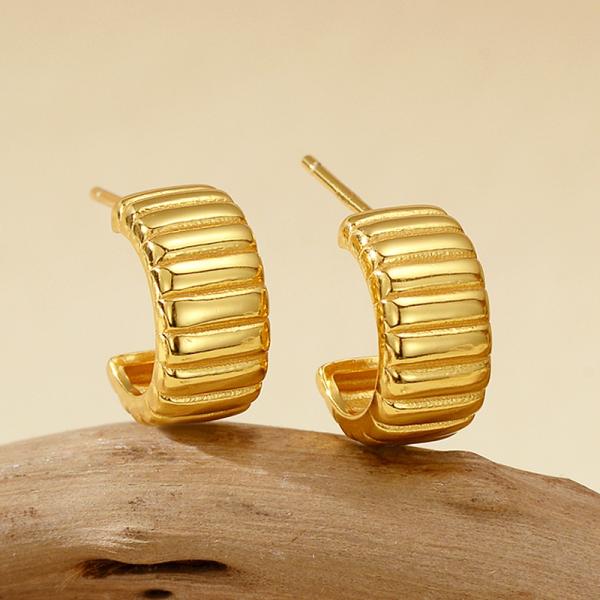Gold Geometric Huggie Earrings
