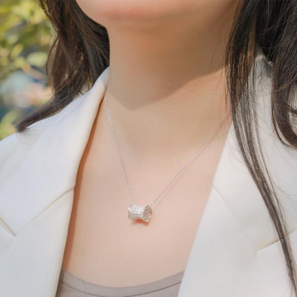 Silver Bow Pendant Necklace