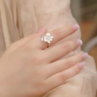 Silver Floral Open Ring