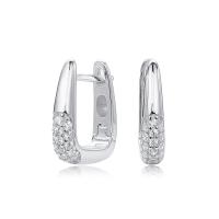 Silver Pavé Set Huggie Earrings