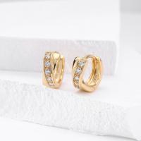 Gold Pavé Cubic Zirconia Huggie Earrings