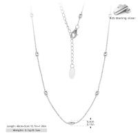 Silver Beaded Station Necklace