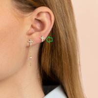 Gold Cross Stud Earrings