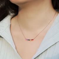 Rainbow Geometric Pendant Necklace